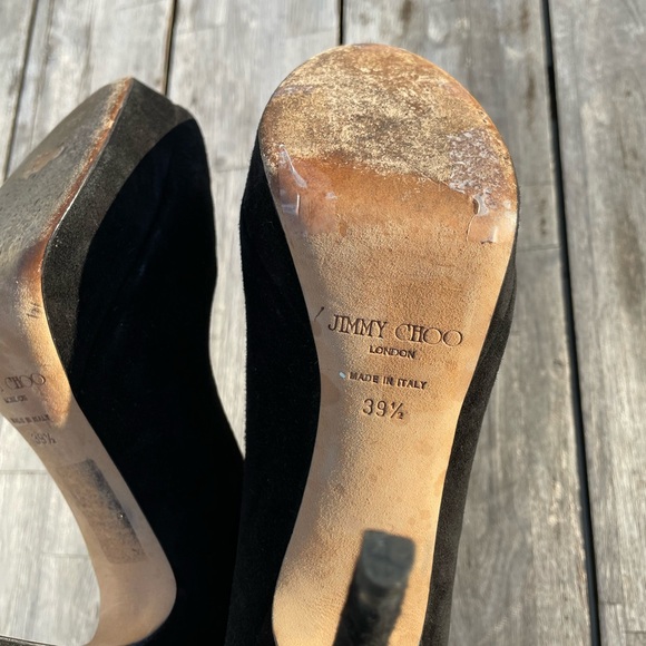 Jimmy Choo Elegant Black Suede Heels - Picture 5 of 6